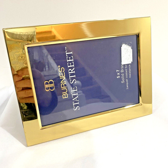 Burnes State Street Brass photo picture frame 5 x 7 size retro classic 80s decor - Picture 3 of 5